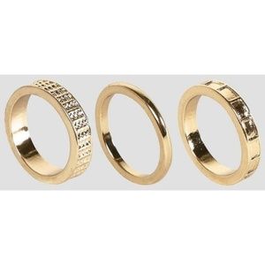 ASOS Pack of 3 Textured and Smooth Rings
